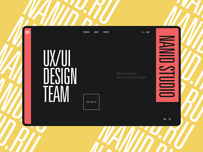 The new site design concept dark design main page minimalism pink ui
