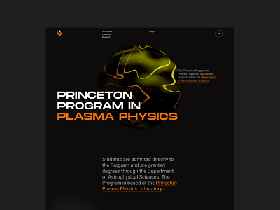 The plasma physics website design concept black dark design main page minimalism plasma ui ux