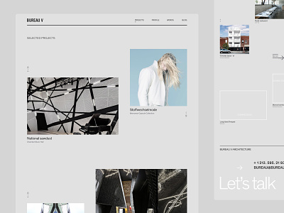 Architectural bureau website architecture design light main page minimal ui