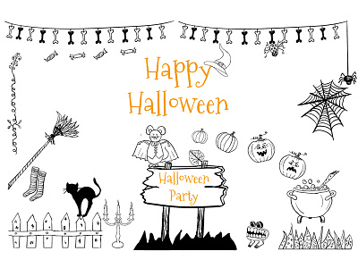Happy Halloween card funny halloween illustration october party vector