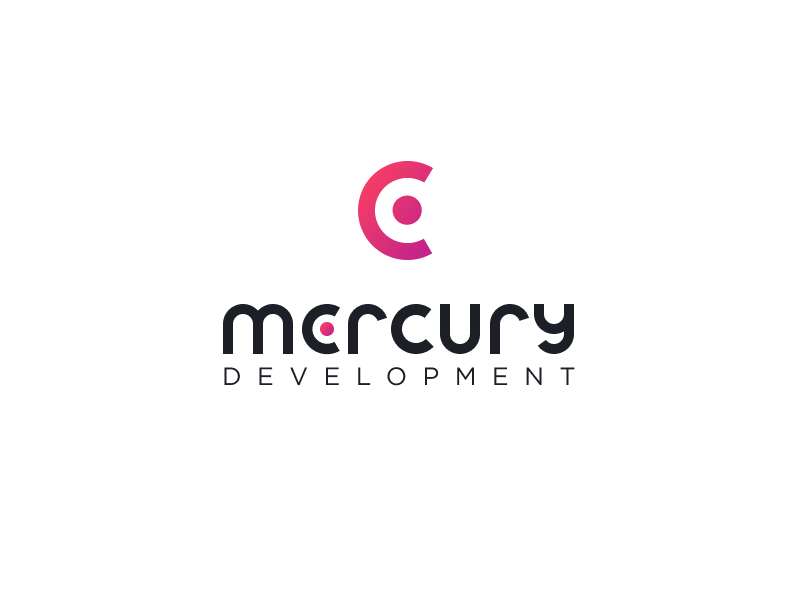Mercury Development branding concept gradient logo logotype pink redesign