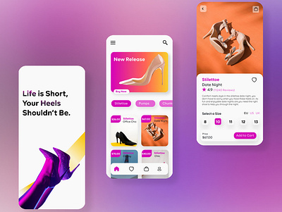 HEELS STORE FRONT UI design ui