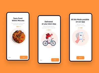 FOOD DELIVERY APP ONBOARDING PAGE design ui