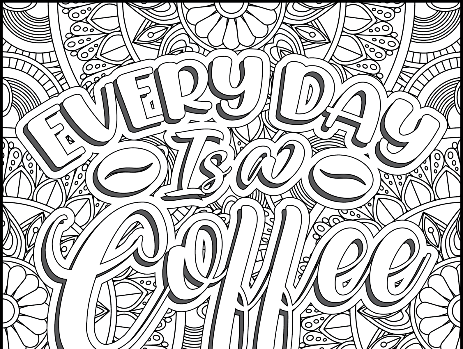 Coffee Coloring Page by Design Creator Press on Dribbble