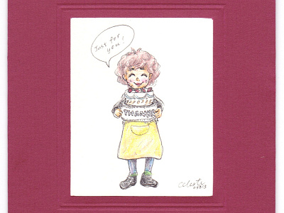 happy birthday cake card colourpencil drawing happy birthday happybirthday illustration thanks