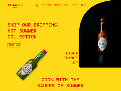 Tabasco landing page redesign design graphic design ui