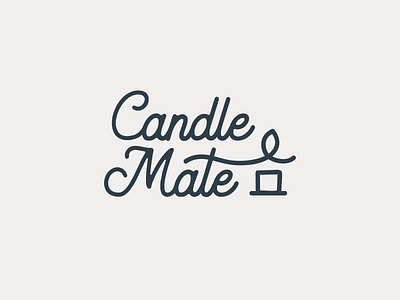 CandleMate Logo branding cursive flame flame logo lettering lettermark monoline