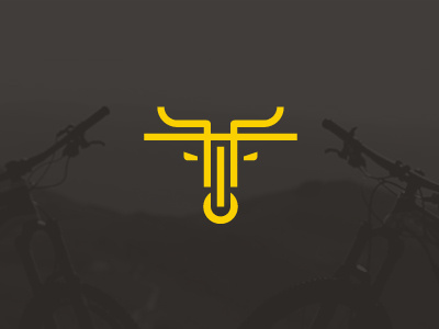 TOGS Logo abstract animal bike bull dark geometric icon logo mark monoline mountain bike yellow