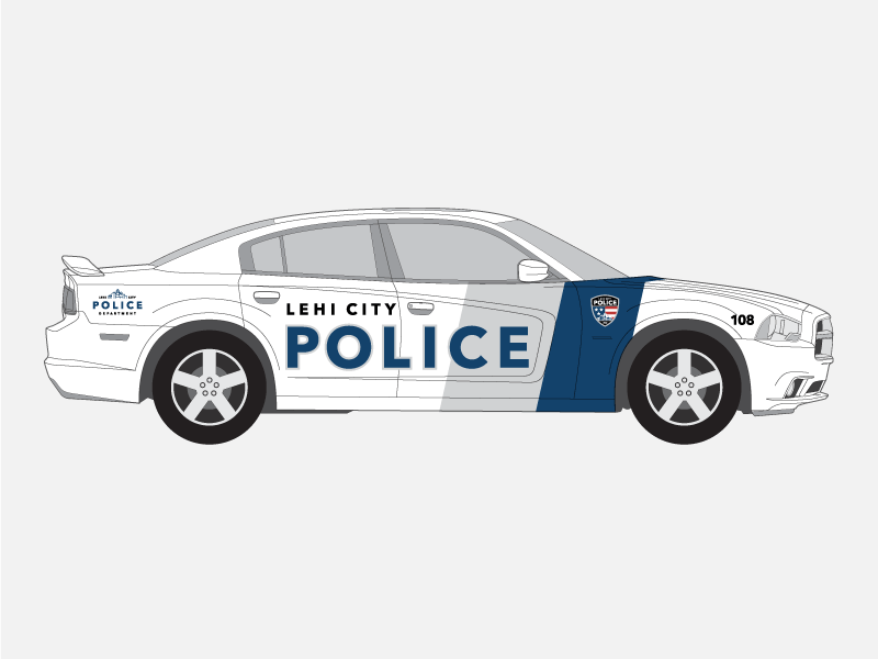 Lehi City Police Car blue city cop grey lehi police police car vehicle wrap