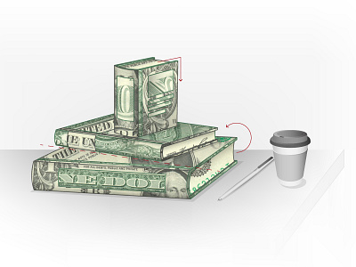 Dollar books coffee dollar dollar bill donation green motion graphic storyboard university