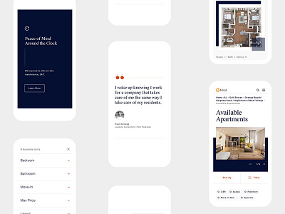 MAA Mobile Screens ali adams filter filters homepage maa mid america apartments mobile pdp qoute real estate realtor search ui