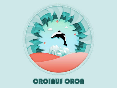 Orcinus orca design illustration