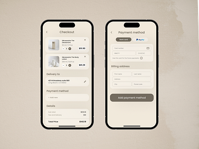 DailyUI Challenge 002 > Checkout app branding checkout cosmetics dailyui online shopping payment shopping shopping bag