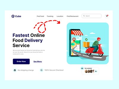 Cube - Food Delivery Website Design