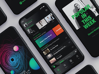 Spotify-Redesign agency app app design brand branding design music music app product simple ui user experience