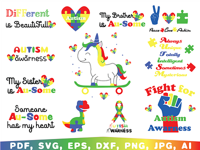 Autism, Autism awareness design graphic design illustration puzzle vector
