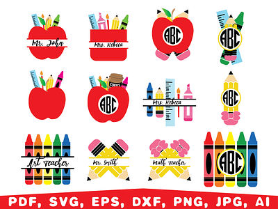 Crayon Split monogram, Teacher