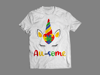 Autism, Ausome Unicorn children design graphic design illustration kids t shirt unicorn vector