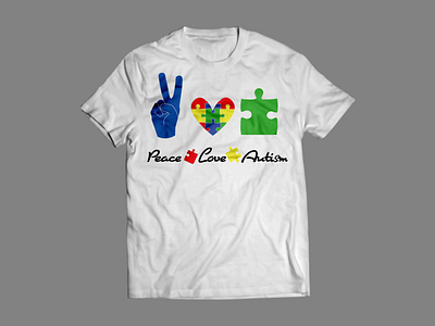 peace love autism autism autism awareness children design graphic design illustration kids t shirt vector