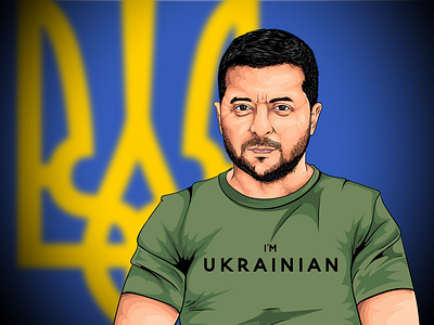 Zelenskiy Cartoon Portrait adobe illustrator arms cartoon cartoon portrait design emblem illustration portrait president president of ukraine realistic portrait ukraine ukrainian coat of arms vector volodymyr zelenskiy zelenskiy