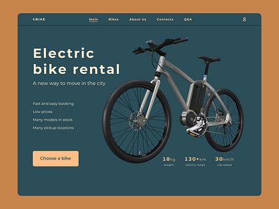 E-bike rental service concept bike concept design rental service ui ui design uidesign webdesign