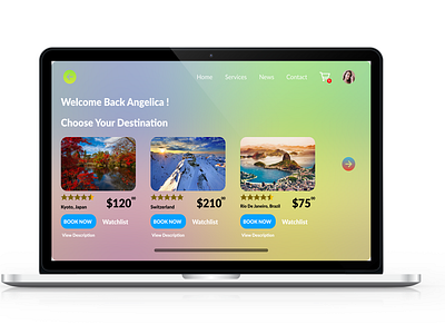 UI Vacation App Mock Up