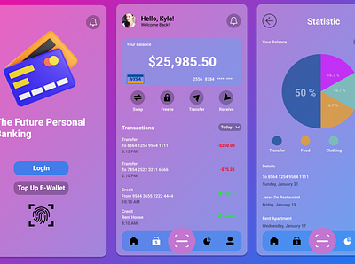 Personal Banking app branding design graphic design illustration ui ux