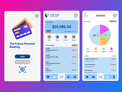 Personal Banking App Concept app banking branding concept design graphic design illustration logo typography ui ux vector