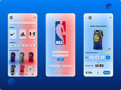 NBA Store App Concept addidas app basketball blue branding cavaliers concept design golden state warriors graphic design illustration logo nba nike shoes typography ui under armor ux vector