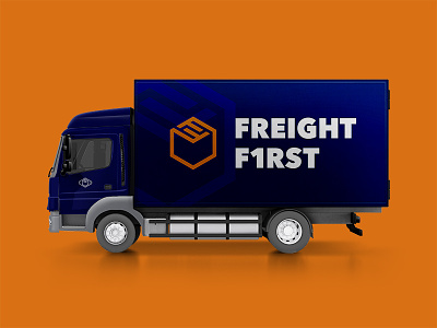 Freight First: Box Truck branding industrial logo truck