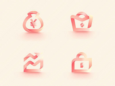 financial icon app color financial gradient icon illustration pink ui