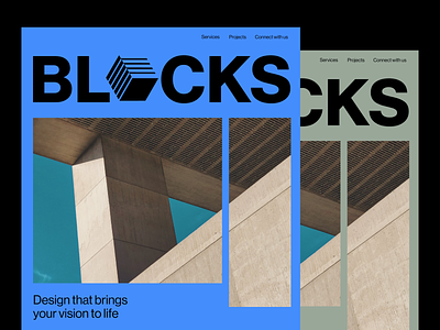 BLOCKS architecture blocks branding concret digital design eddesignme el salvador layout minimalism monogram ui design web design