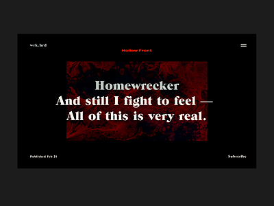 + Homewrecker + A feeling! artdirection building case study concept daily design homepage identity interaction typography ui userexperience ux