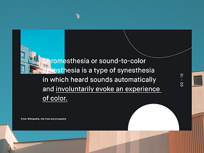 — ▴ CHROMESTHESIA▴ Disambiguation ▴ — artdirection building case study concept daily design homepage identity interaction typography ui userexperience ux