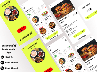 Chilli Garlic Mobile App Design app branding design figma graphic design landing page logo mobile apps design product design restaurant ui ui ux designer ux vector