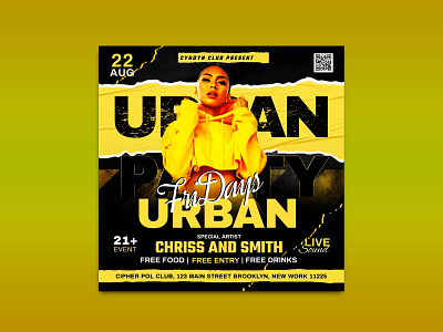 Urban night party flyer club party dj party night club night party urban party