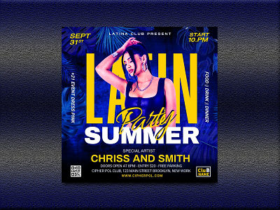 latin party flyer club party dj party girls party music party night party
