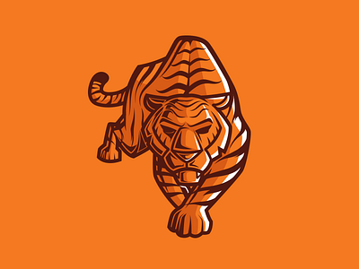 Tiger Logo illustrated lion logo mascot sports team tiger vector vintage