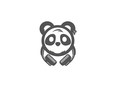 Panda Logo illustrated lion logo mascot panda sports team vector vintage