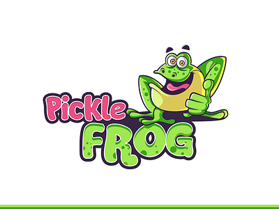 Pickle Frog Logo animal cartoon frog illustrated logo mascot sports team vintage