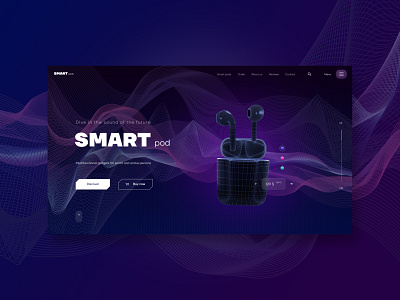 SMART pods — Website Development 3d airpods animation apple bluetooth figma futuristic design graphic design headphones interactive design motion design motion graphics online store tilda publishing ui ui ux ux web design website wireless headphones