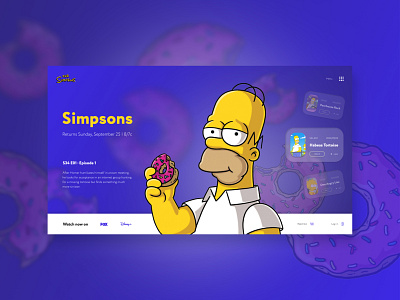Simpsons — Web Design animation figma graphic design interaction design main page motion graphics simpsons smart animate tv ui ui design ui trends ui ux user experience user interface ux ux design ux trends web design website