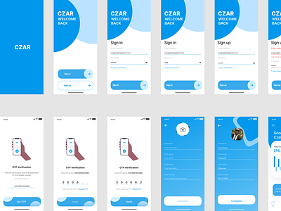 czar mobile moeny app graphic design ui