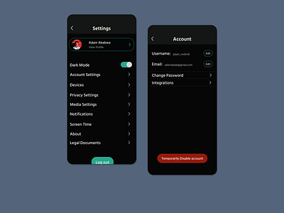 Daily UI 007 - Settings app dailyui design ux