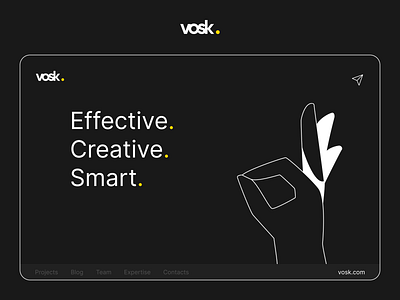 Vosk. Creative Studio Design Concept / Part 1 black clean creative dark minimal studio ui ui ux ui design web website website design