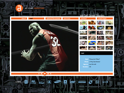 All In One Productions Website commercial production embedded video web design