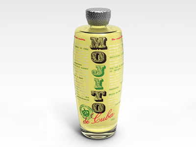 Mojito de Cuba bottle design cocktail mixer packaging product identity