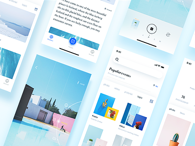 2nd Travel App app blue clean color design font illustration photography physical social travel typographic