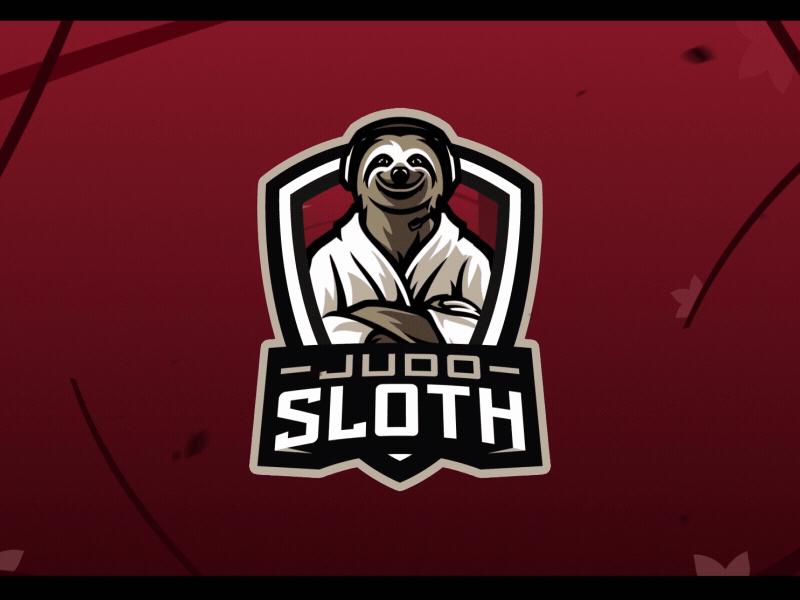 Judo Sloth logo animation after effects animation cartoon character animartion flat design gif illustration intro logo animation mascot motion design