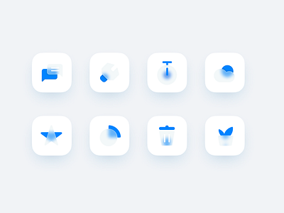 Frosted glass icons practice